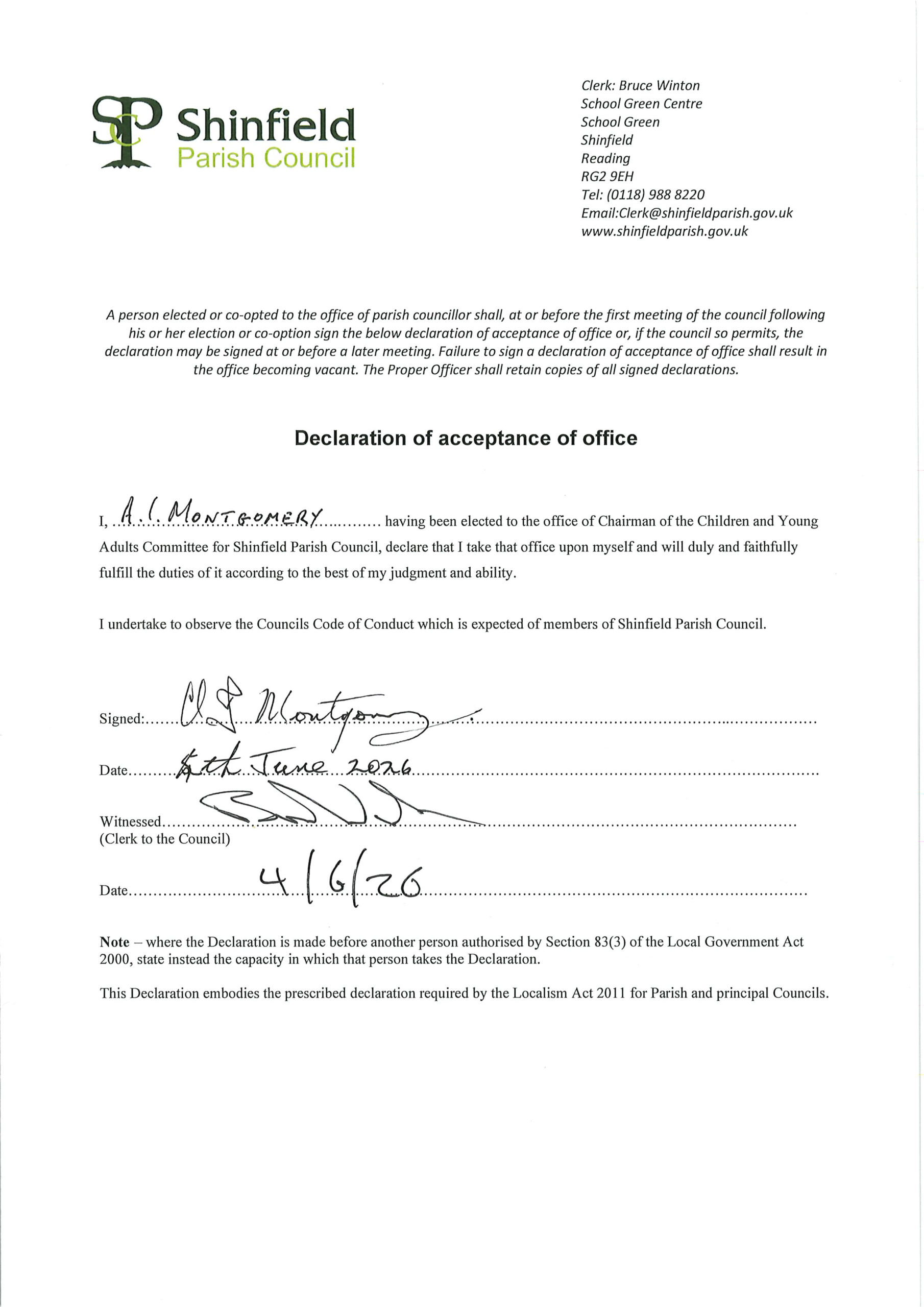 I Montgomery Acceptance chairman CYA 2026