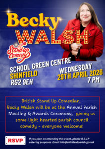 29th april Comedian at parish meeting