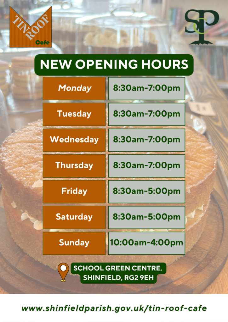 tin roof cafe staying open later mon-thurs until 7pm