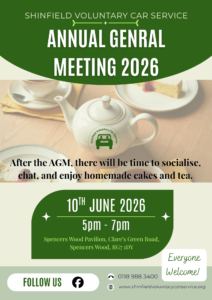 shinfield voluntary car service AGM 10.06.26 at 5pm