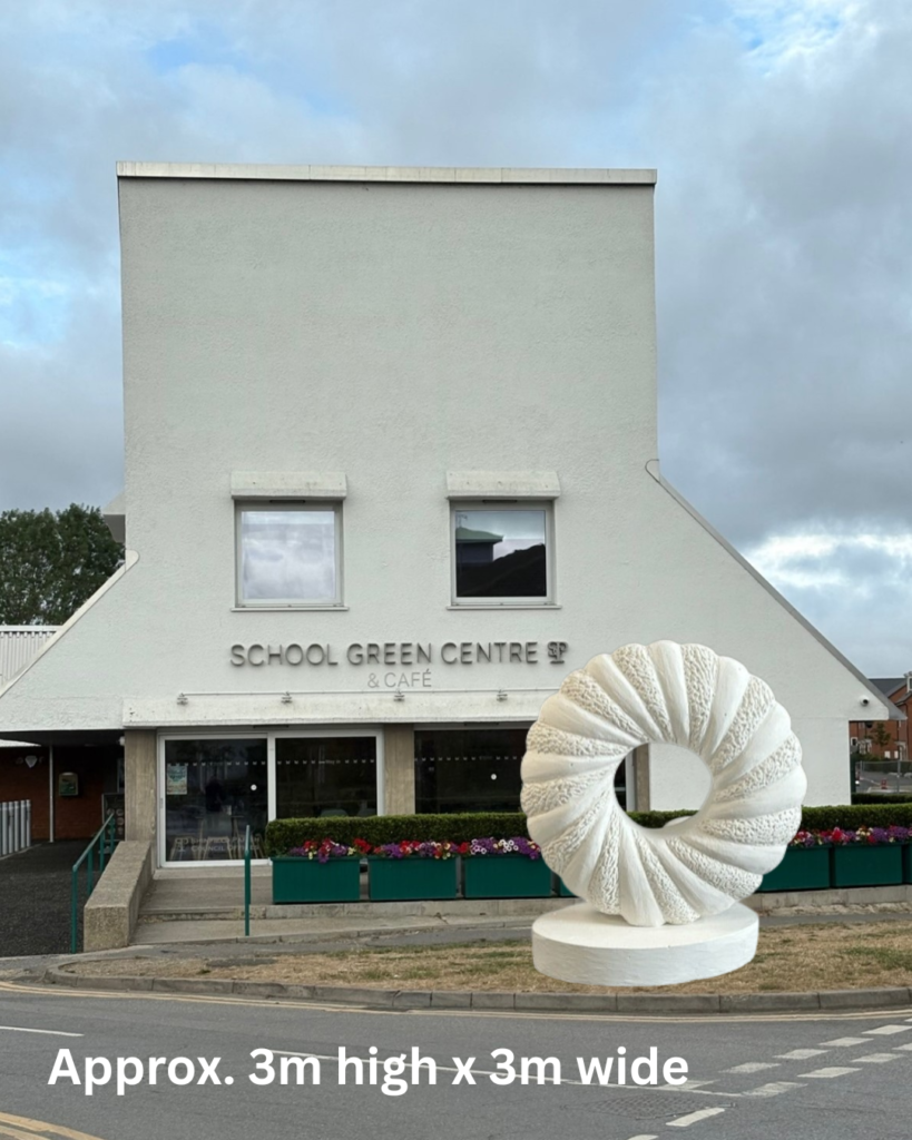 winning sculpture nicholas moreton for public art outside school green centre