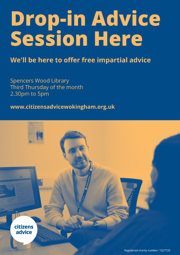 CAB Spencers Wood Library 3rd thursday of the month Outreach Poster